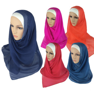 100% Silk beading hot arab hijab muslim scarf